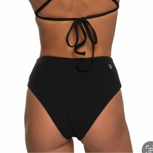 Like New: Jolyn High-Waisted Surf Bikini Bottom XS Black